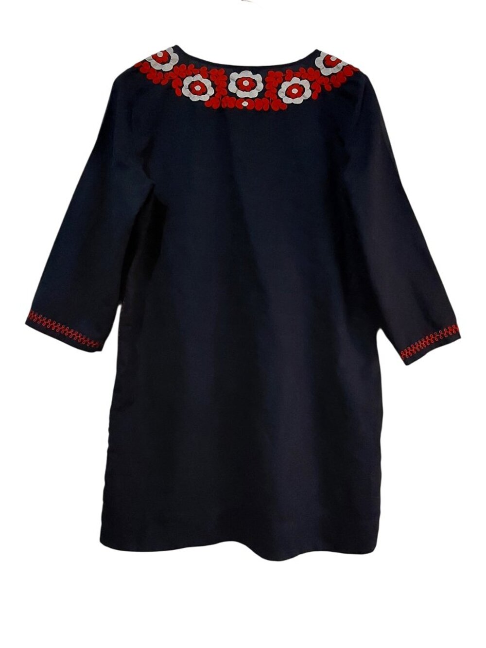 J. Crew Linen & Cotton Embroidered Beach Tunic Blue Mini Dress Resort/Vacation M - Picture 7 of 10